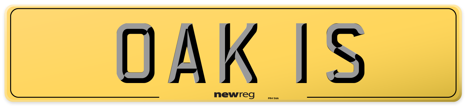 OAK 1S Rear Number Plate