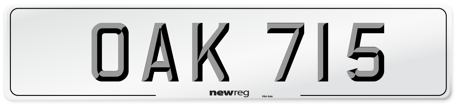 OAK 715 Front Number Plate