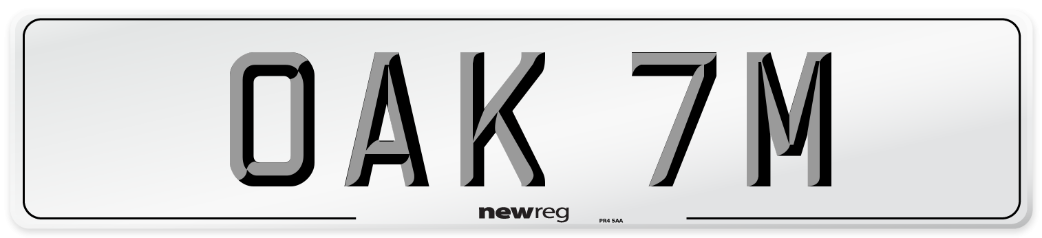 OAK 7M Front Number Plate