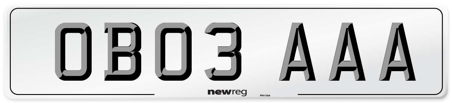 OB03 AAA Front Number Plate