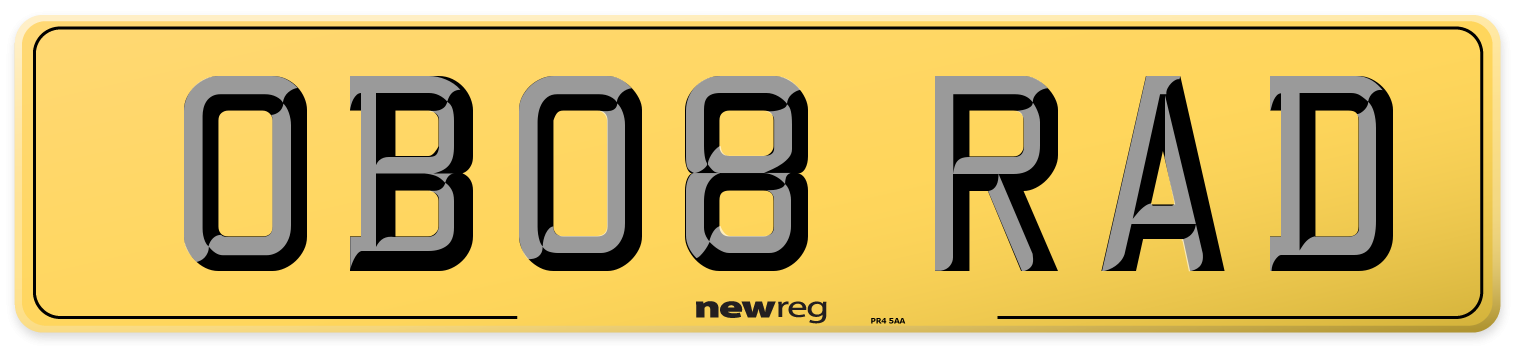 OB08 RAD Rear Number Plate