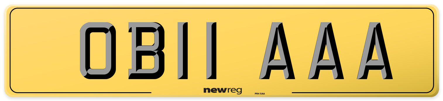 OB11 AAA Rear Number Plate