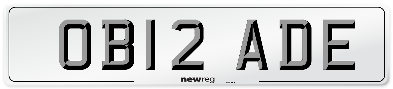 OB12 ADE Front Number Plate