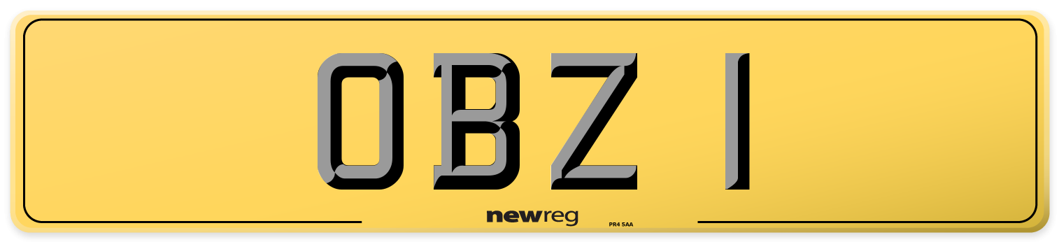 OBZ 1 Rear Number Plate