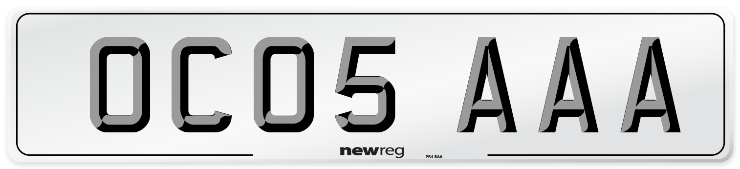 OC05 AAA Front Number Plate