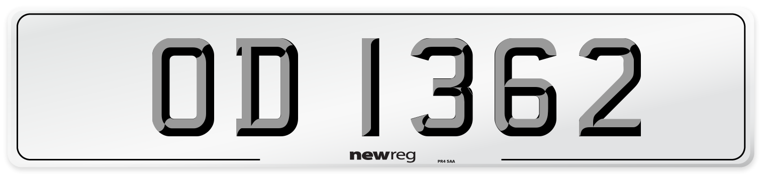 OD 1362 Front Number Plate