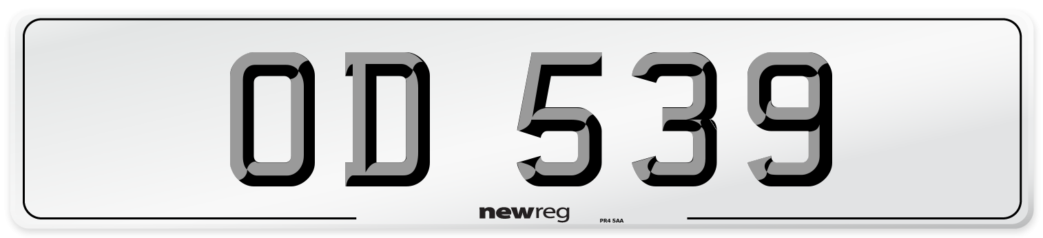 OD 539 Front Number Plate