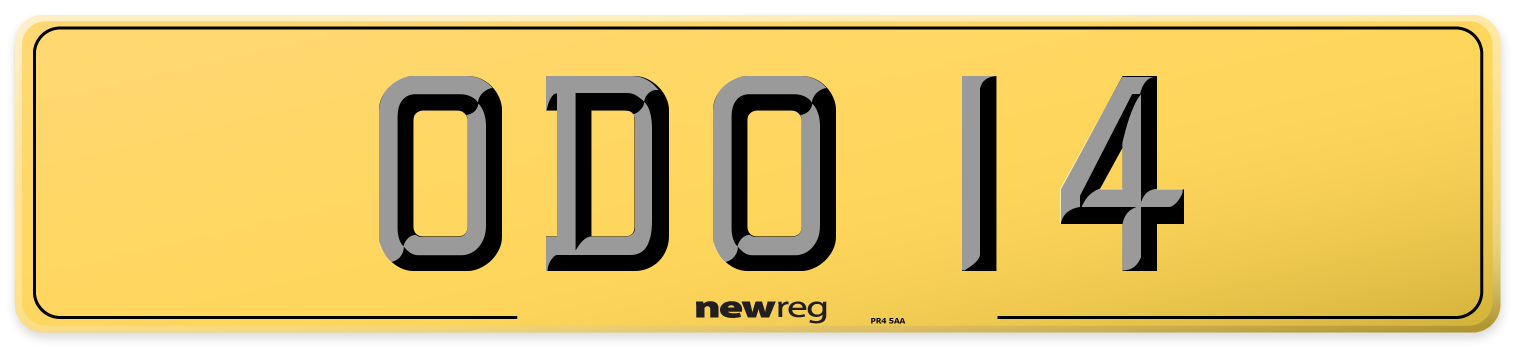 ODO 14 Rear Number Plate