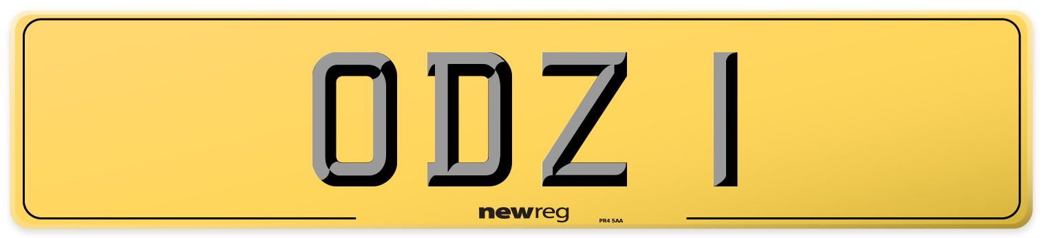 ODZ 1 Rear Number Plate