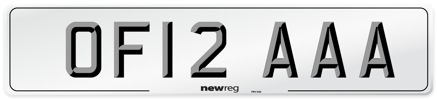 OF12 AAA Front Number Plate