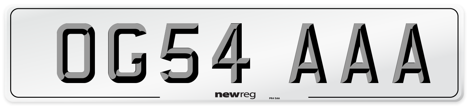 OG54 AAA Front Number Plate