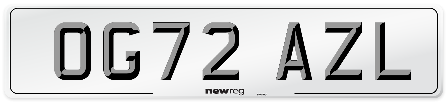 OG72 AZL Front Number Plate