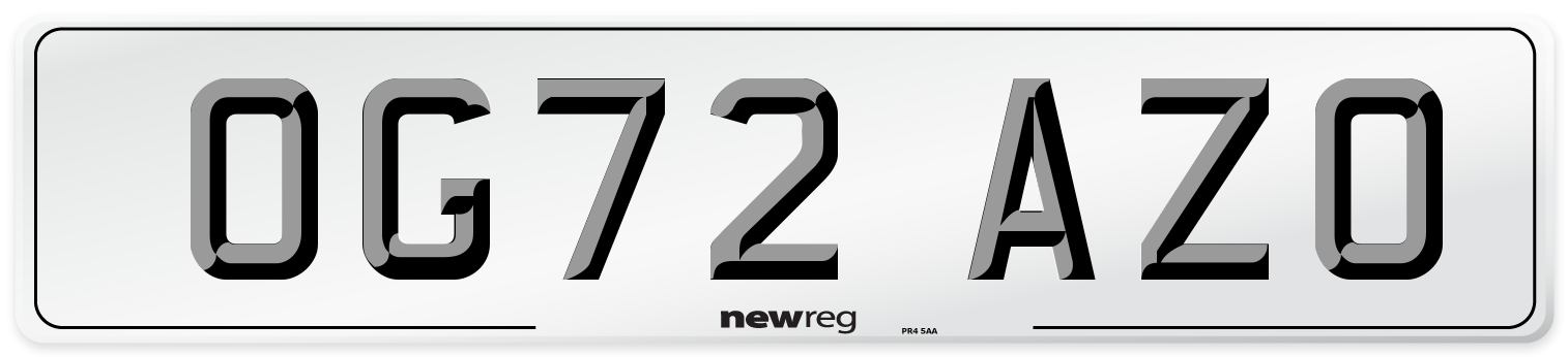 OG72 AZO Front Number Plate