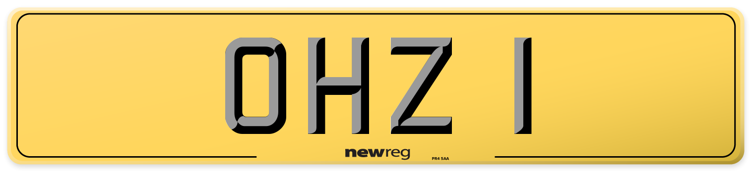 OHZ 1 Rear Number Plate