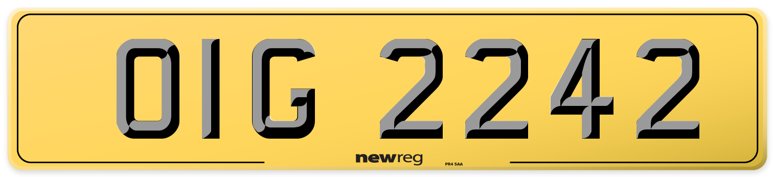 OIG 2242 Rear Number Plate