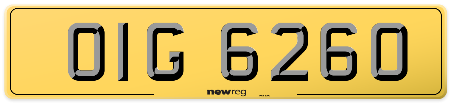 OIG 6260 Rear Number Plate