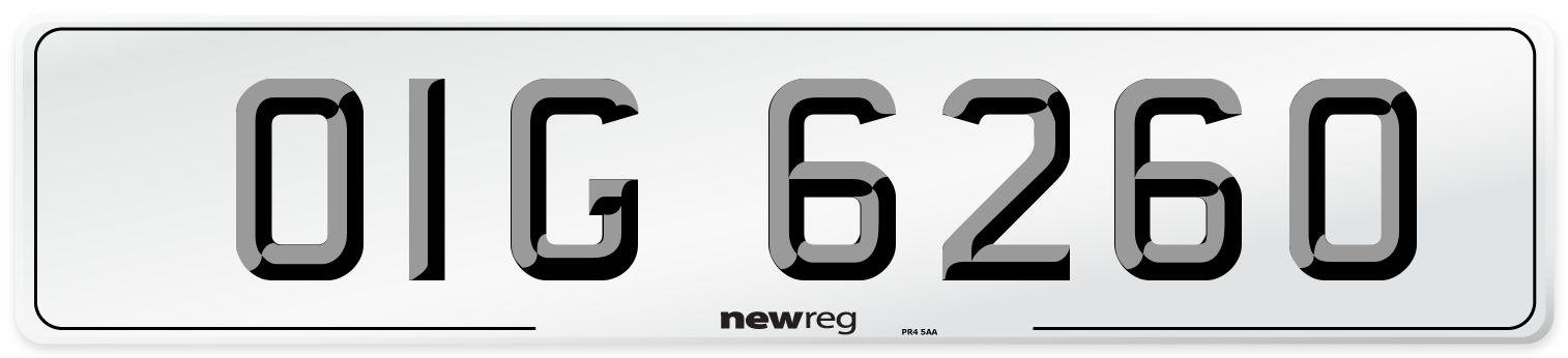 OIG 6260 Front Number Plate