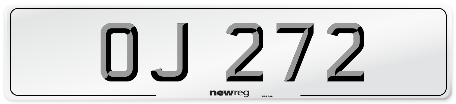 OJ 272 Front Number Plate
