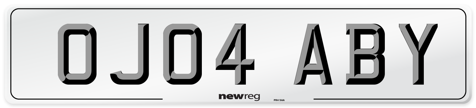 OJ04 ABY Front Number Plate