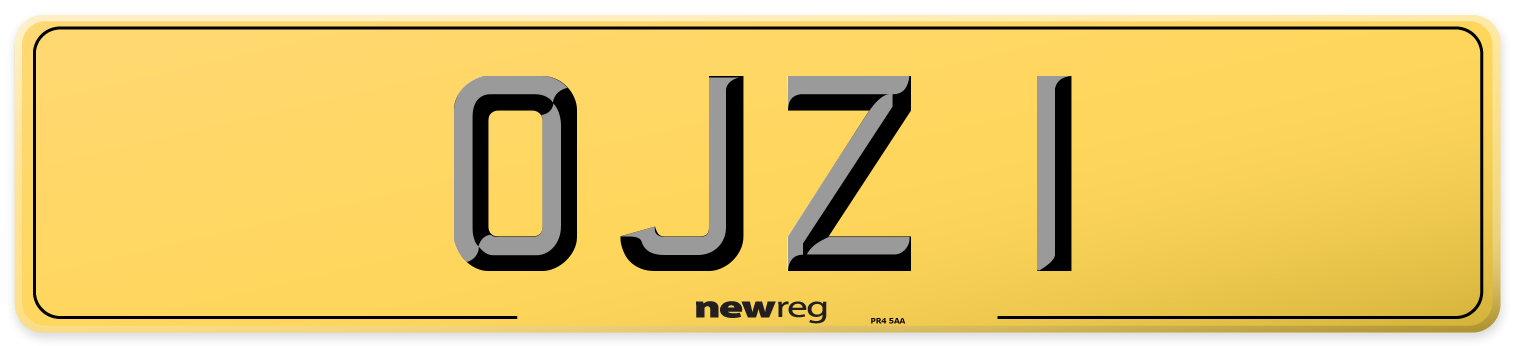 OJZ 1 Rear Number Plate