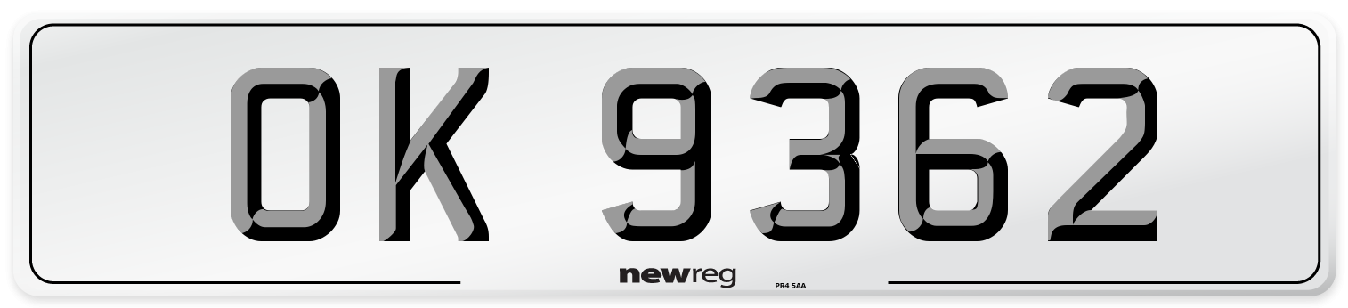 OK 9362 Front Number Plate