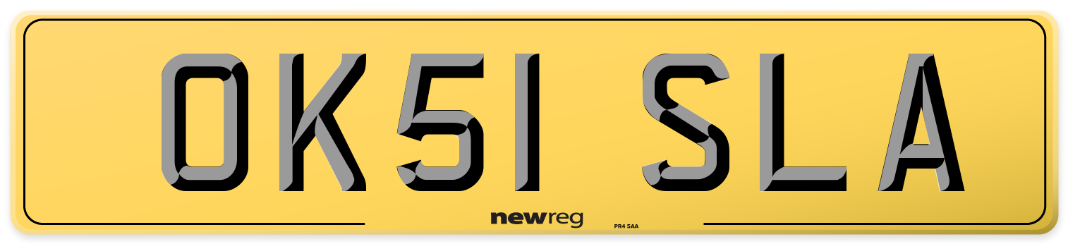 OK51 SLA Rear Number Plate