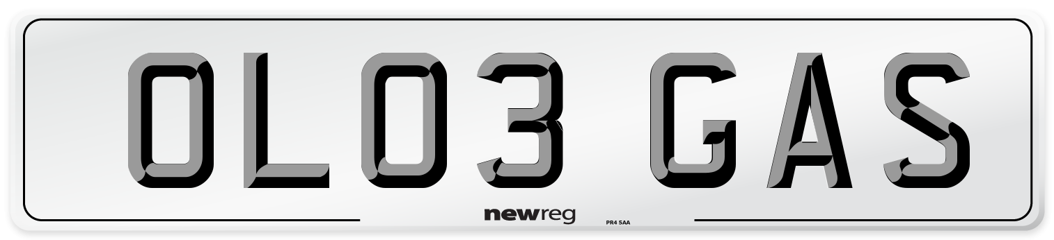 OL03 GAS Front Number Plate