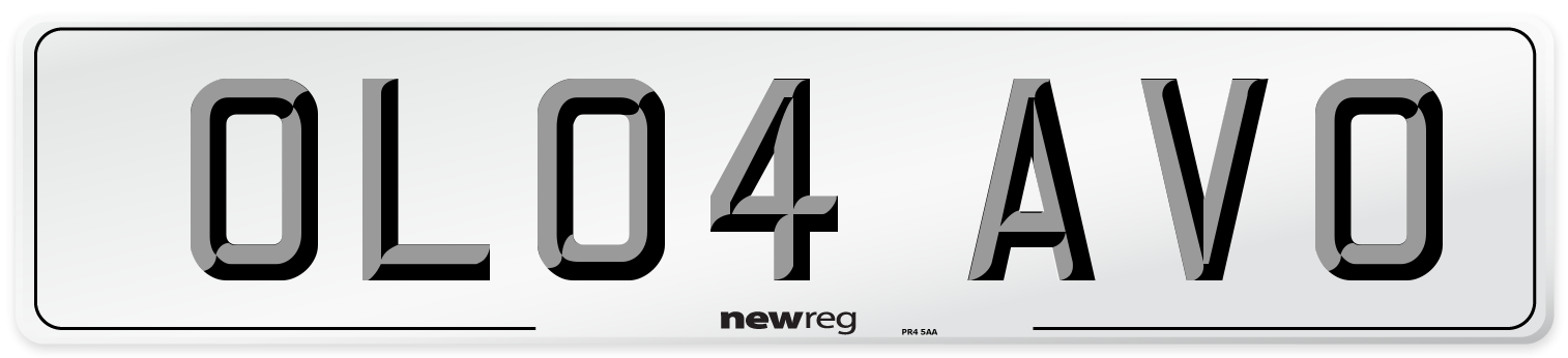 OL04 AVO Front Number Plate