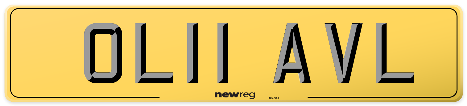 OL11 AVL Rear Number Plate