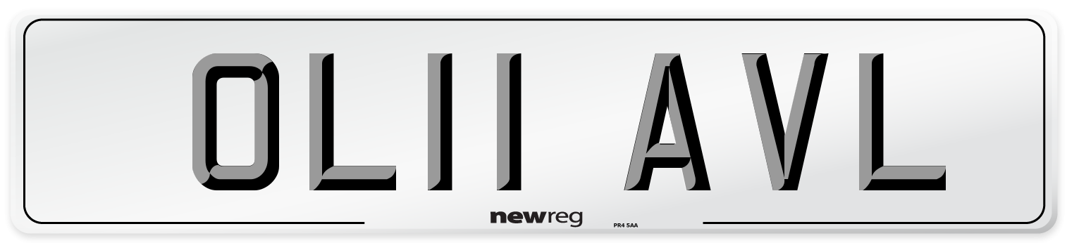 OL11 AVL Front Number Plate