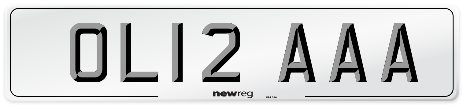 OL12 AAA Front Number Plate