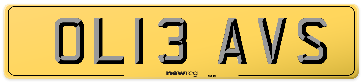 OL13 AVS Rear Number Plate