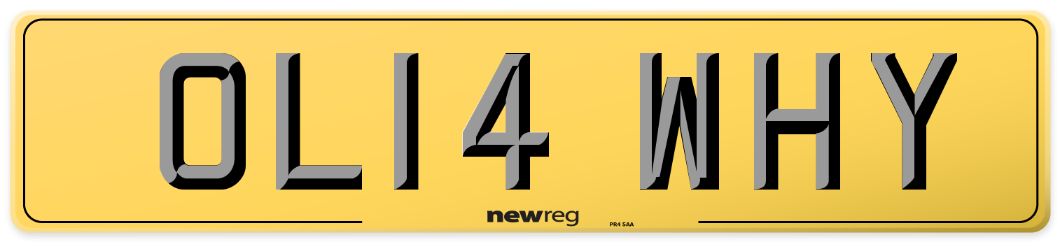 OL14 WHY Rear Number Plate