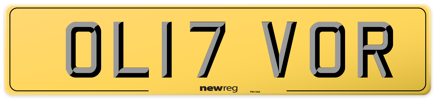 OL17 VOR Rear Number Plate