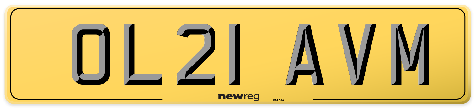 OL21 AVM Rear Number Plate