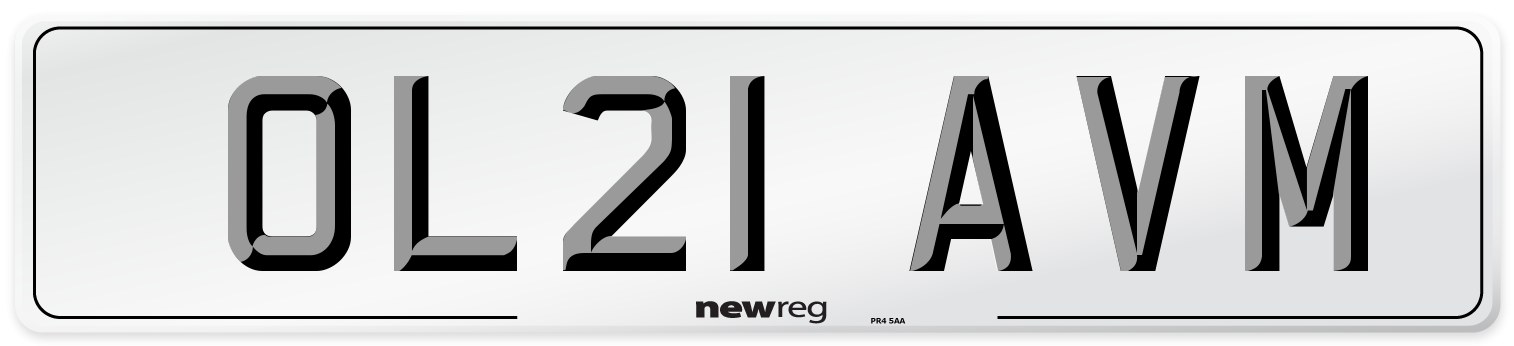 OL21 AVM Front Number Plate