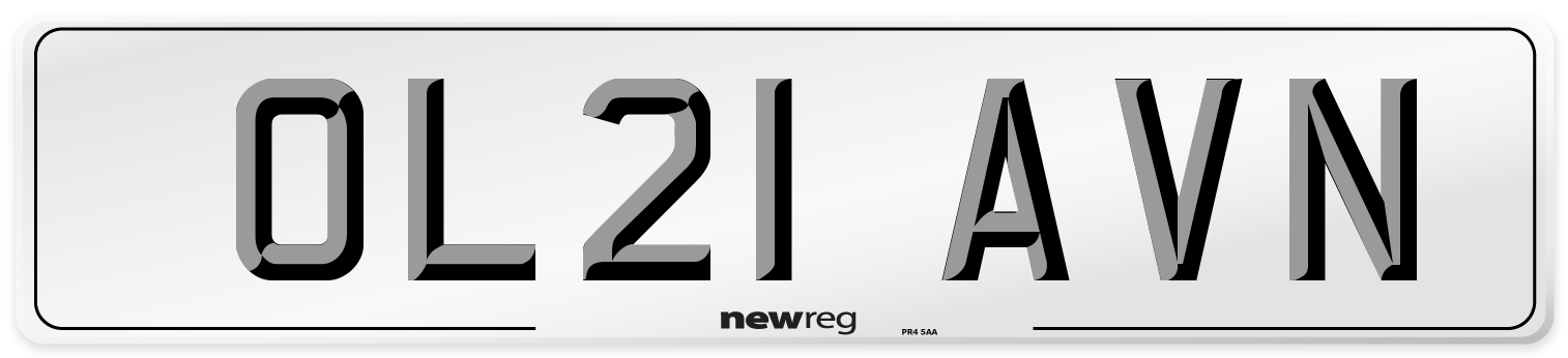 OL21 AVN Front Number Plate