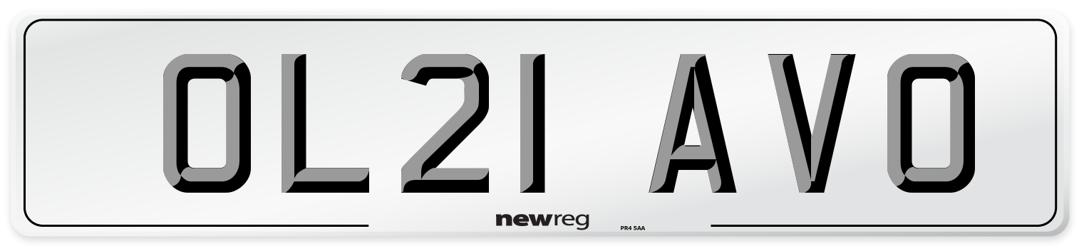 OL21 AVO Front Number Plate