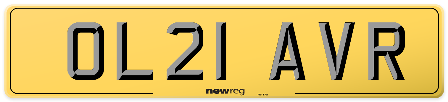 OL21 AVR Rear Number Plate