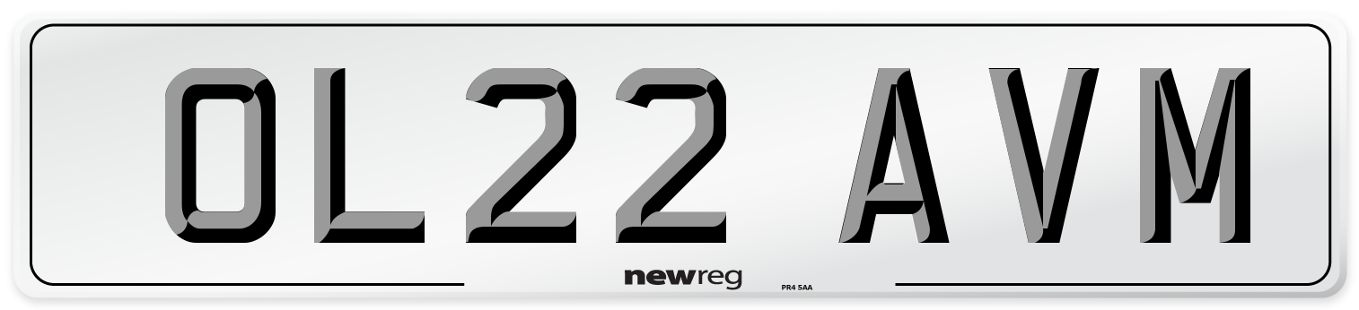 OL22 AVM Front Number Plate