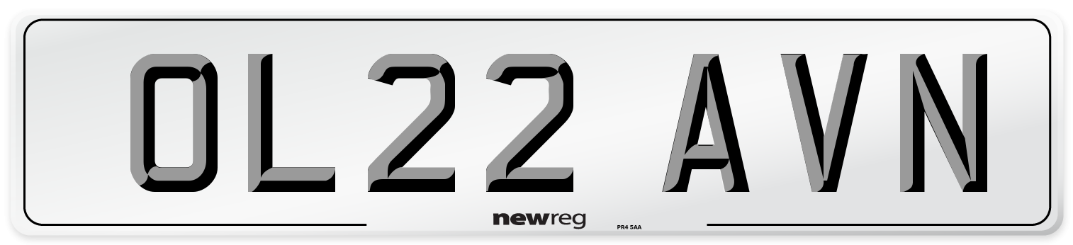 OL22 AVN Front Number Plate