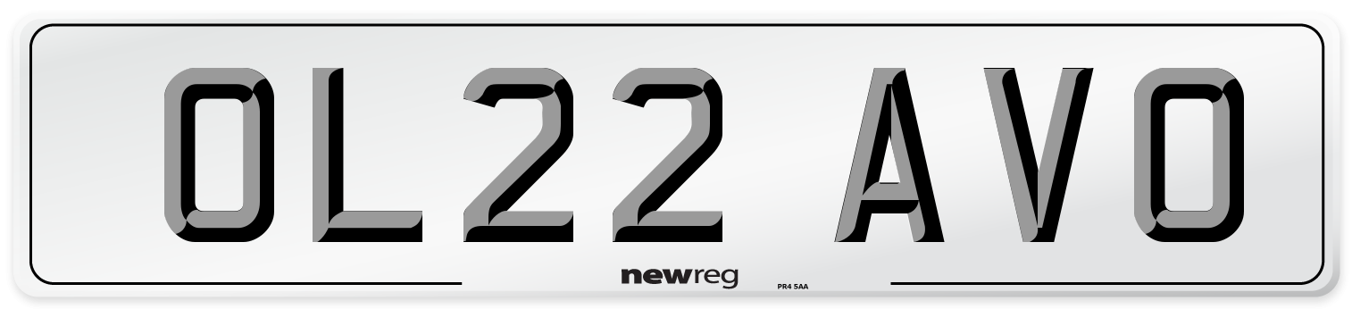 OL22 AVO Front Number Plate