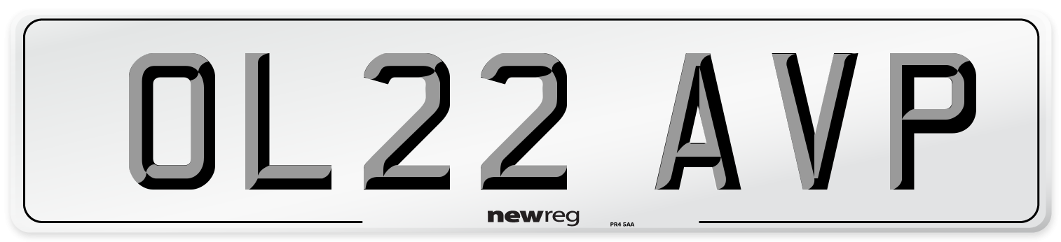 OL22 AVP Front Number Plate