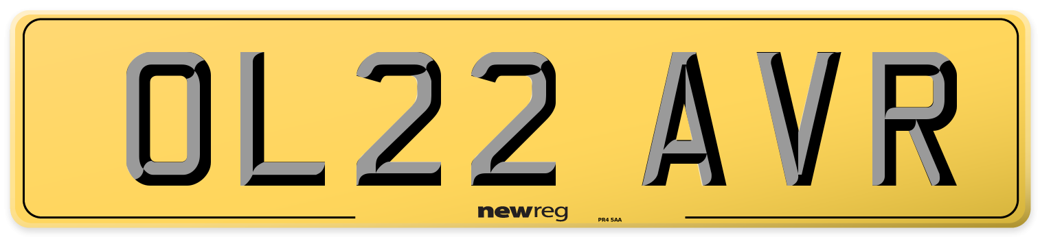 OL22 AVR Rear Number Plate