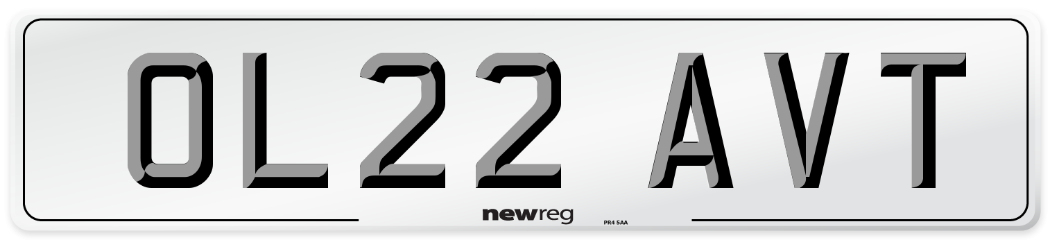 OL22 AVT Front Number Plate