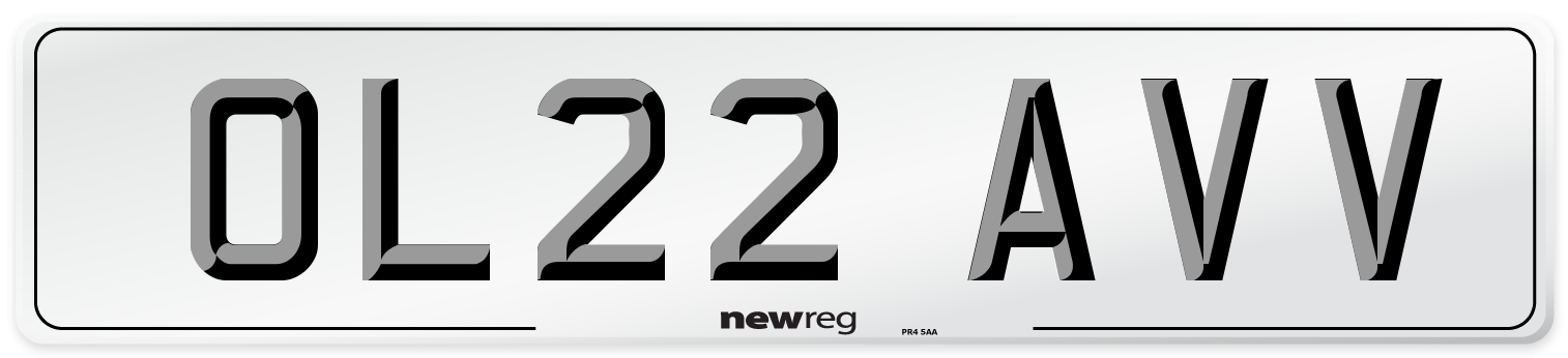 OL22 AVV Front Number Plate