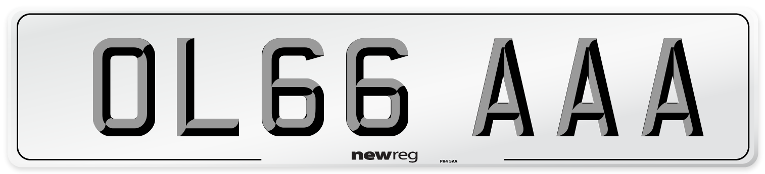 OL66 AAA Front Number Plate