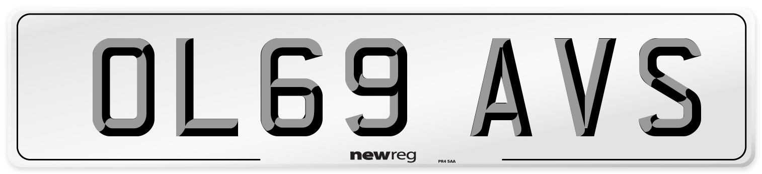 OL69 AVS Front Number Plate