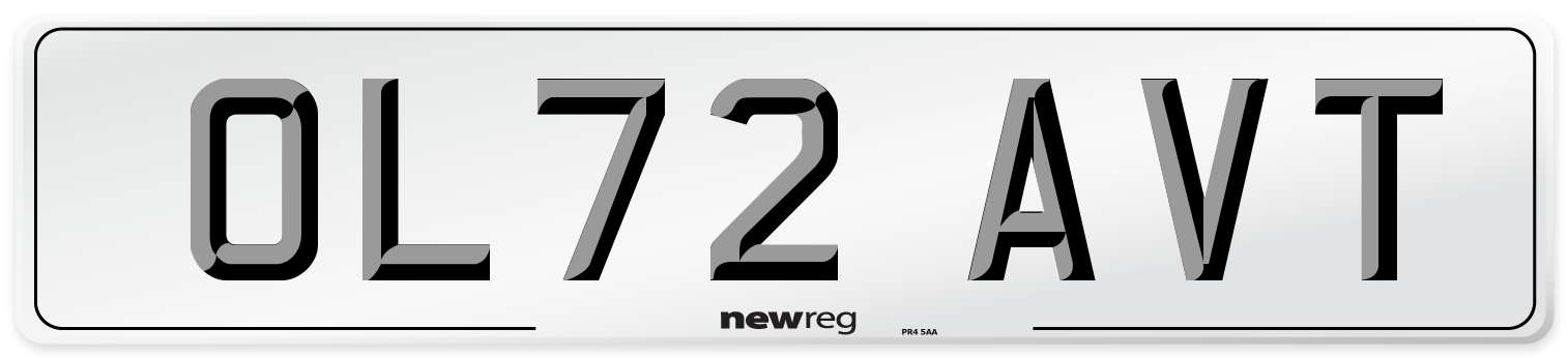 OL72 AVT Front Number Plate