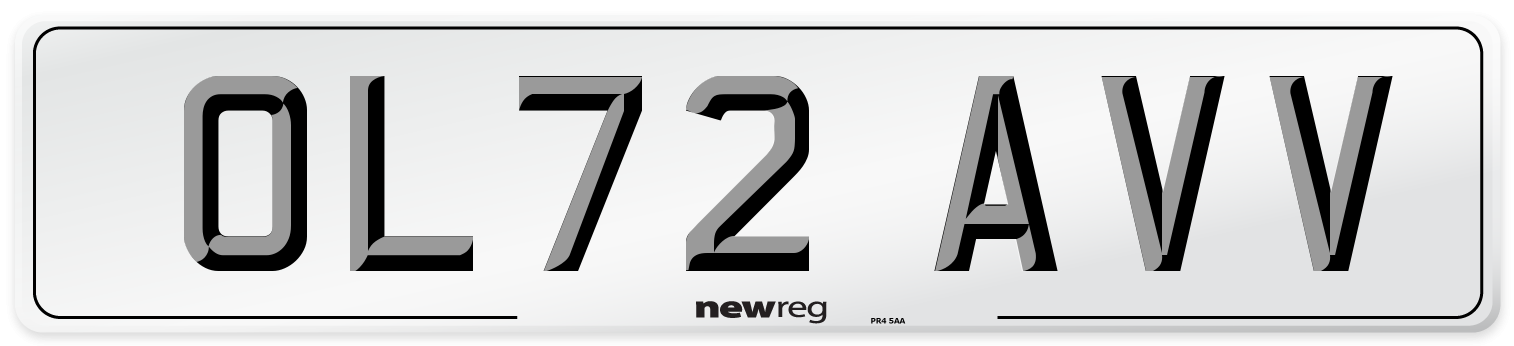 OL72 AVV Front Number Plate